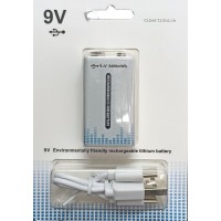 Batería 9V. recargable tipo C